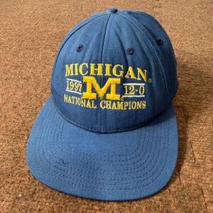Vintage Michigan 1997 National Champions Hat University Square Snapback USA Made